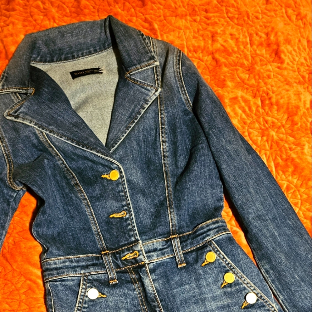 NEW Ramy Brook Harlow Denim Romper in Medium Wash Blue Women's Size 24